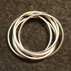 Elegant Vintage 925 Sterling Silver Interlocking 5-Band Ring – Size 9.5 – 5.75g